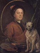 William Hogarth The artist and his dog USA oil painting artist